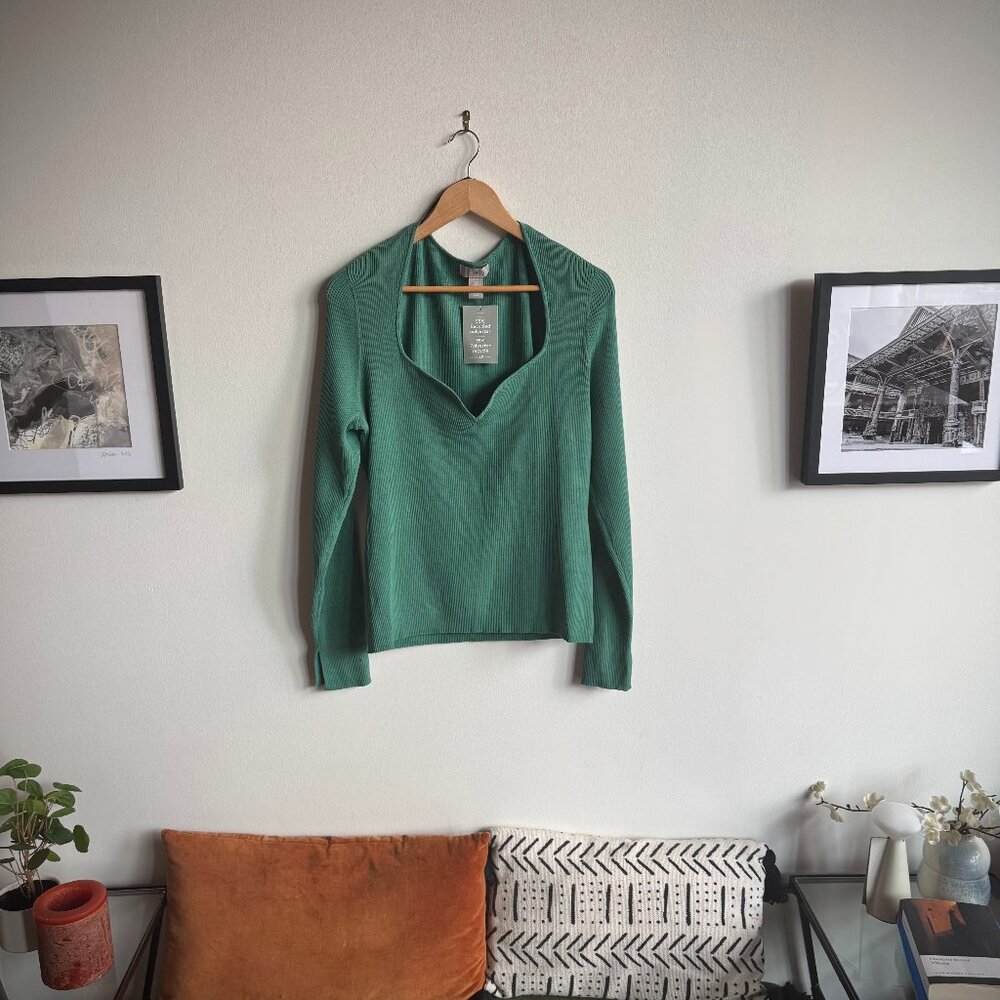 H&M Green Sweetheart Sweater